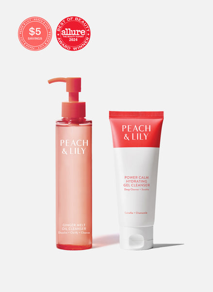 Double Cleansing Duo - Oil Cleanser & Face Wash Set | Peach & Lily